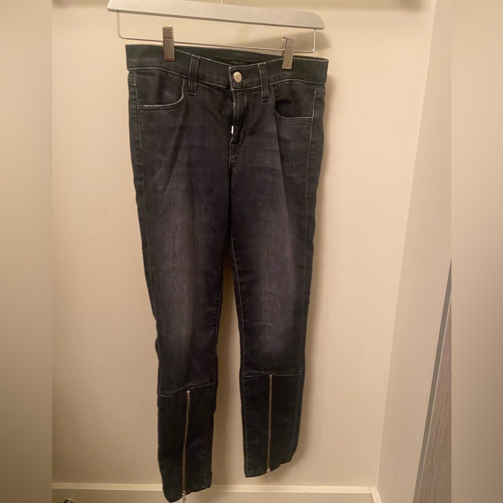 J Brand black jeans with accent zippers.  Size 26.